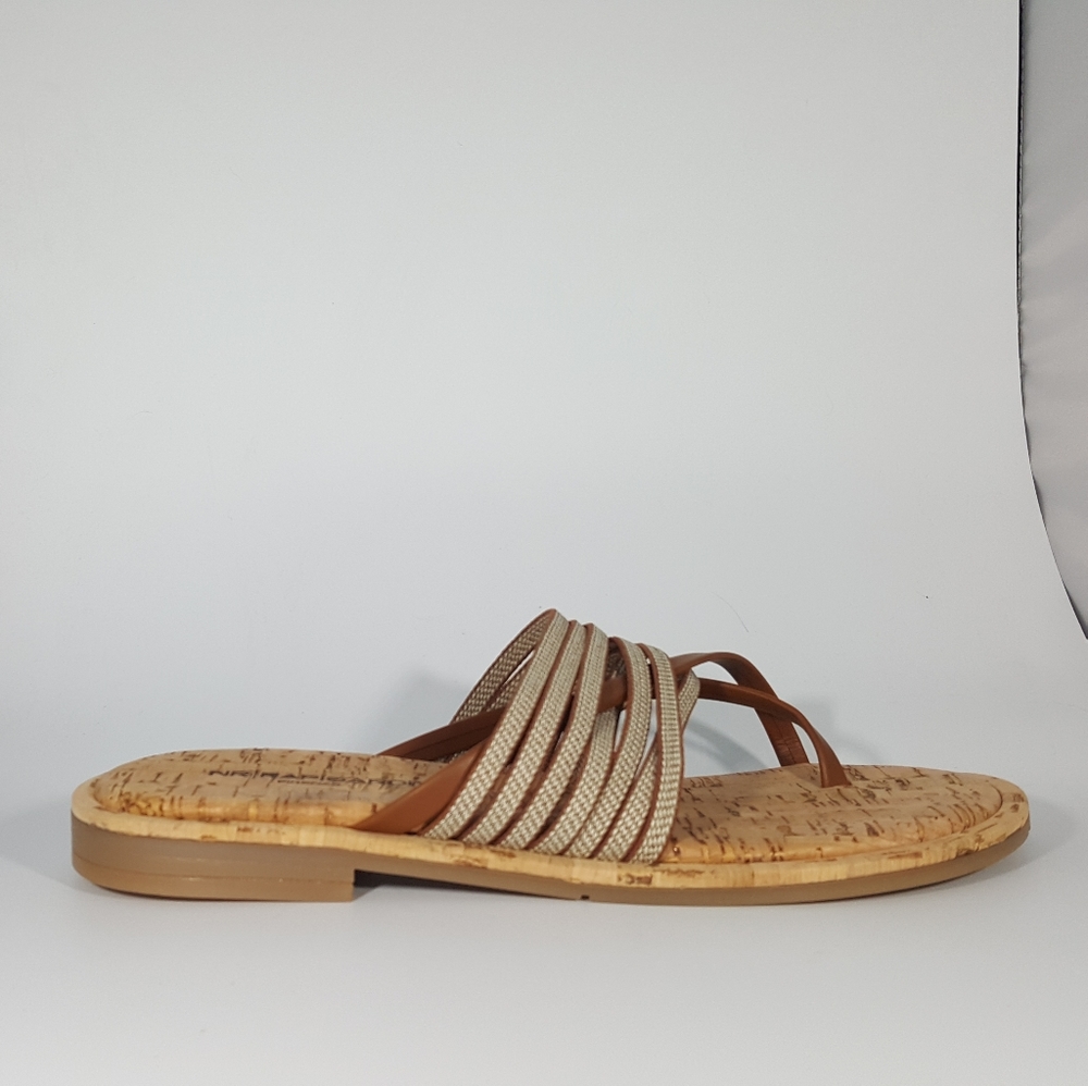NR Rapisardi Brown Strappy Thong Sandal